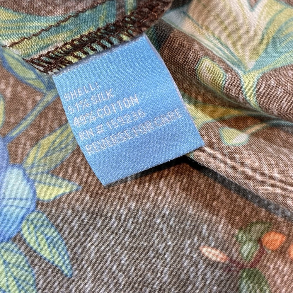 J.McLaughlin Silk Cotton Butterfly Ginkgo Maxi Dress Brown Floral XL NO BELT - Picture 10 of 14